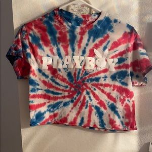 TYE DYE PLAYBOY CROP TOP
